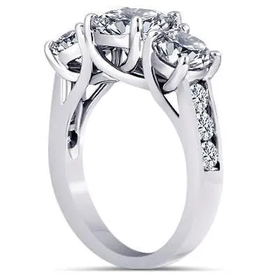 431 Carat Round Natural Earth Mined Diamonds 3 Stone Style Wedding Anniversary Ring GB Rings