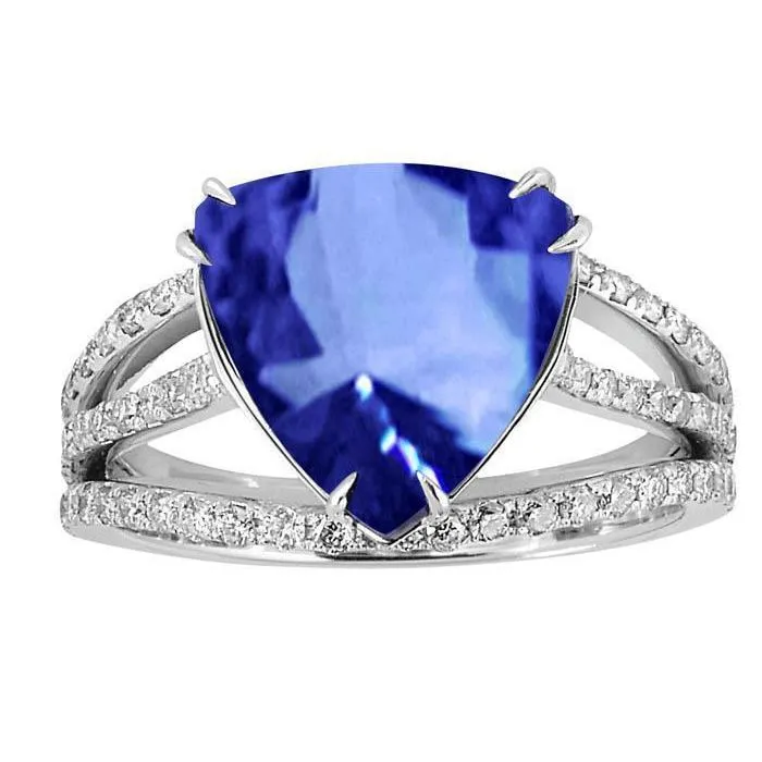 6 Carat Trillion Sri Lanka Sapphire Natural Earth Mined Diamonds Ring Jewelry GB Rings 6 Carat Trillion Sri Lanka Sapphire Natural Earth Mined Diamonds Ring Jewelry GB Rings