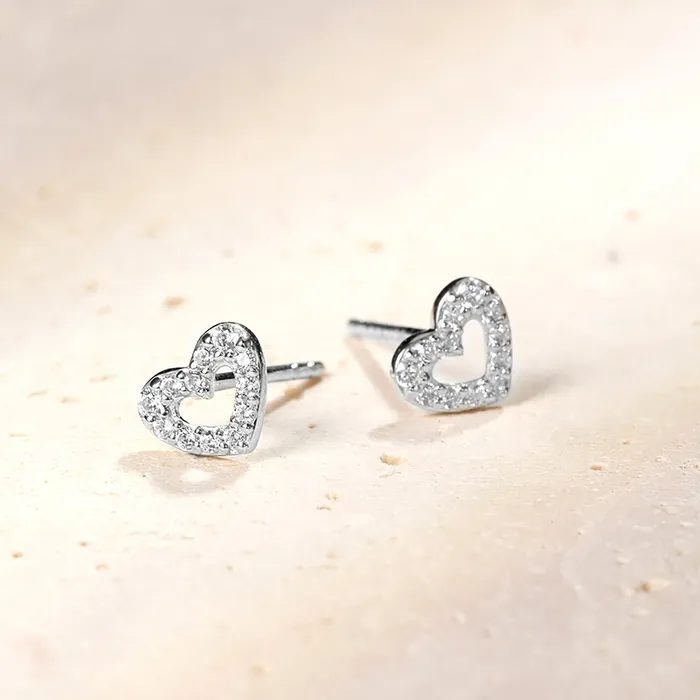 Amore Stud Earrings 14K Gold Hey Happiness Earrings