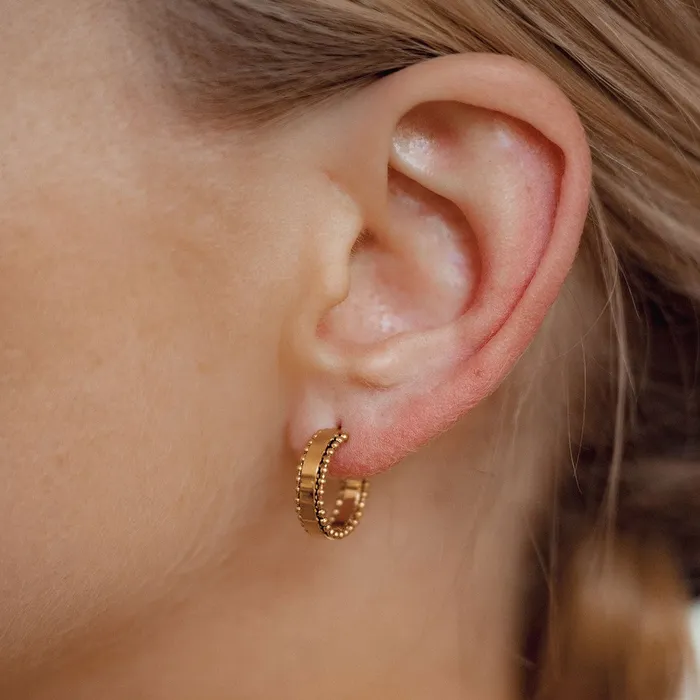 Beaded Band Hoop Earrings Gold Hey Happiness Earrings Beaded Band Hoop Earrings Gold Hey Happiness Earrings