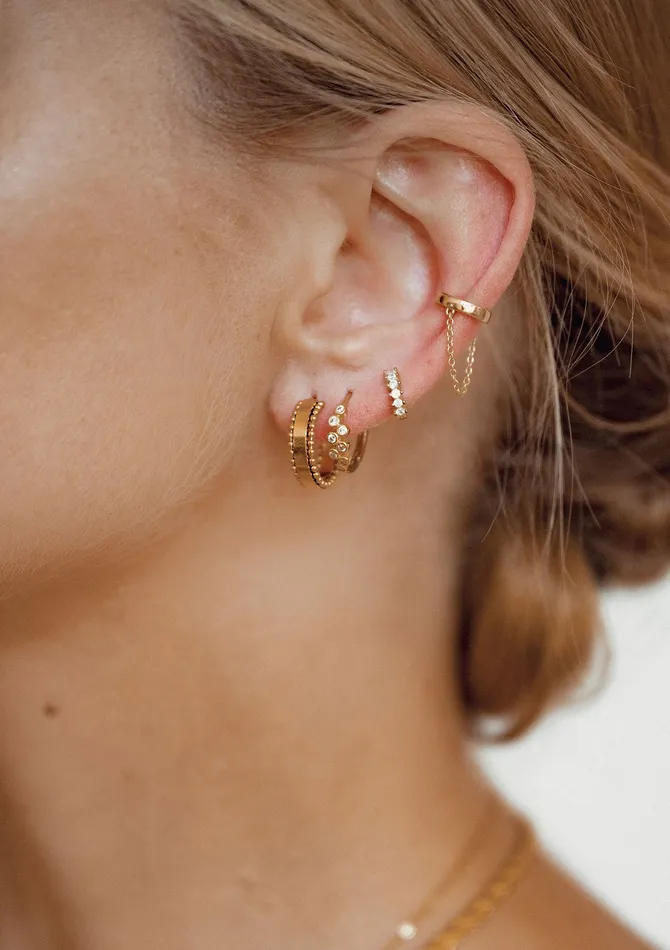 Beaded Band Hoop Earrings Gold Hey Happiness Earrings Beaded Band Hoop Earrings Gold Hey Happiness Earrings
