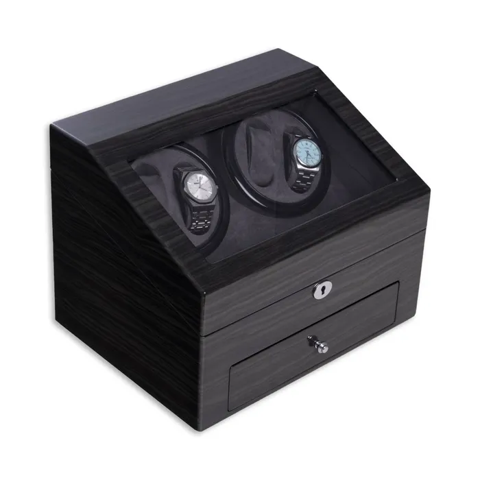 Bey Berk Daytona Polished Ash Wood Four Watch Winder And Six Watch Storage Bey Berk Watches