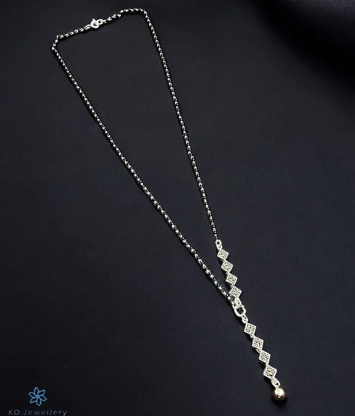Bharati Necklaces The Vivarna Silver Lariat Mangalsutra Necklace