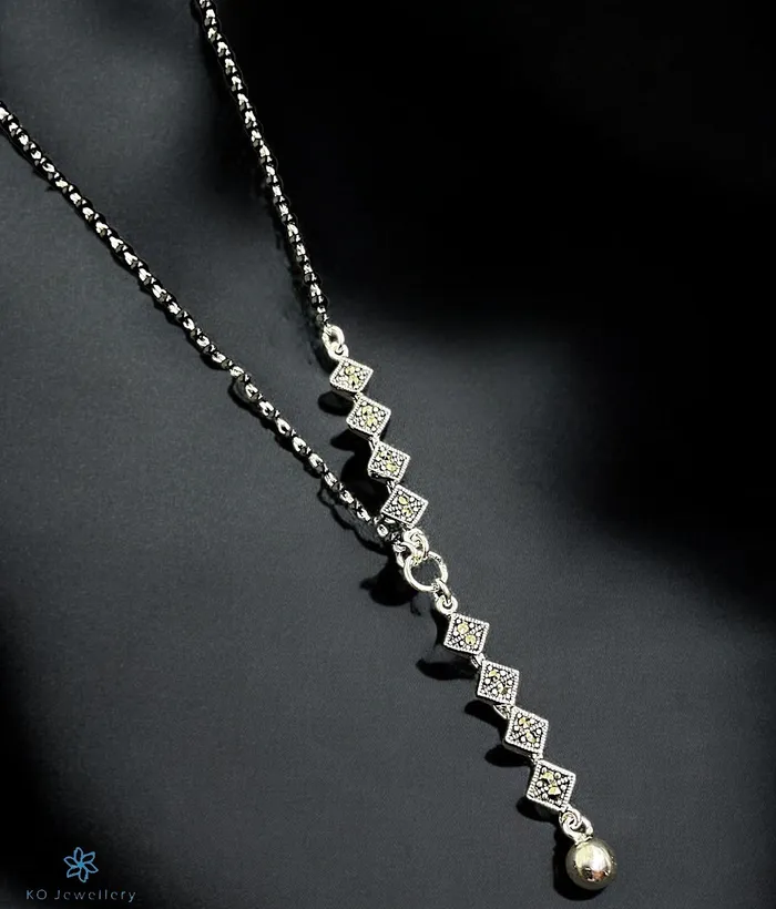 Bharati Necklaces The Vivarna Silver Lariat Mangalsutra Necklace
