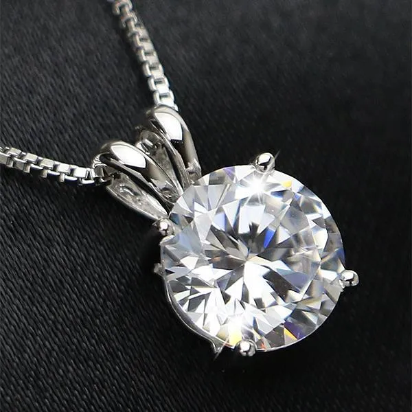 Big Round Cut Natural Earth Mined Diamond Necklace Pendant 35 Carats White Gold 14K GB Necklaces Big Round Cut Natural Earth Mined Diamond Necklace Pendant 35 Carats White Gold 14K GB Necklaces
