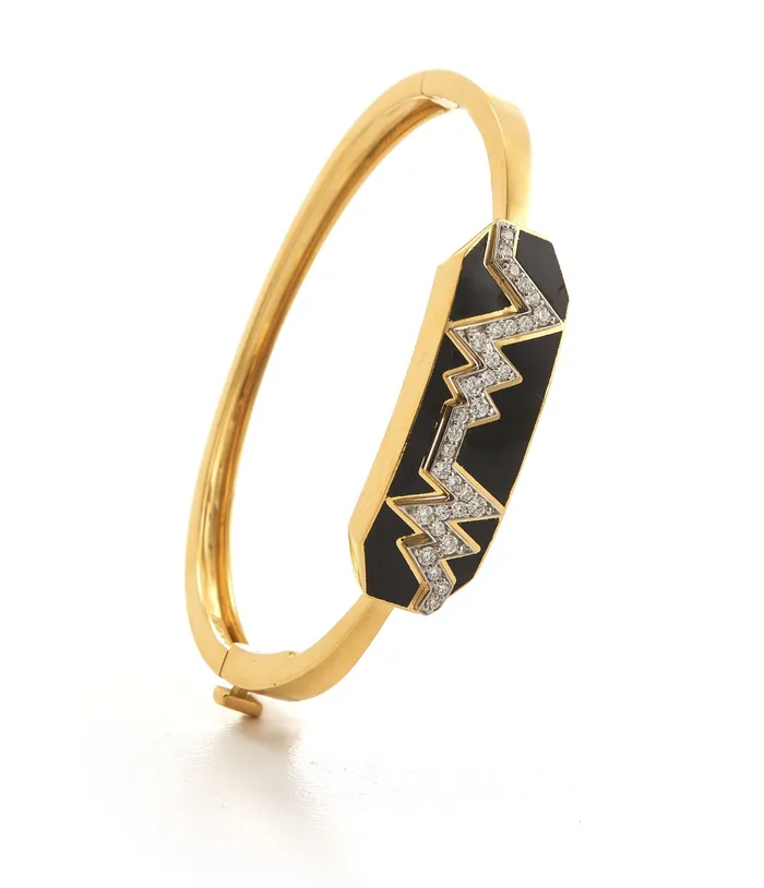 Bracelets David Webb Workshop Skip Bracelet Black Enamel