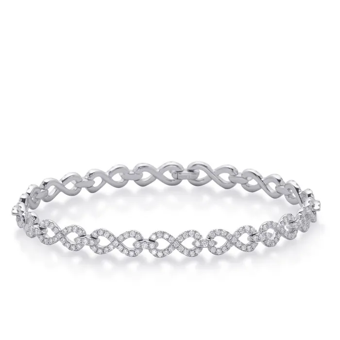 Bracelets GB 560 Ct Round Cut Genuine Natural Earth Mined Diamond Tennis Bracelet 14K White Gold Bracelets GB 560 Ct Round Cut Genuine Natural Earth Mined Diamond Tennis Bracelet 14K White Gold