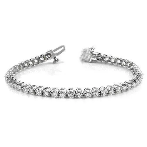 Bracelets GB Round U Style 5 Carats Natural Earth Mined Diamond Tennis Bracelet White Gold 14K Bracelets GB Round U Style 5 Carats Natural Earth Mined Diamond Tennis Bracelet White Gold 14K