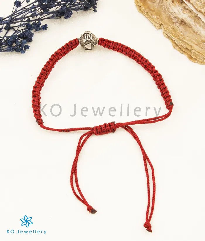 Bracelets The Vidit Silver Red Thread Bracelet Jaipur