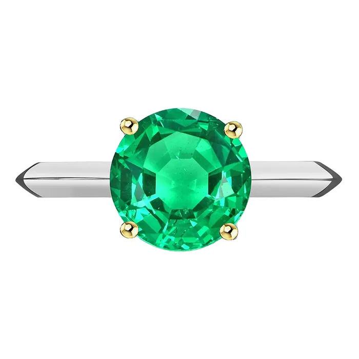 Casual Gemstone Ring Green Emerald Round Cut HarryChadEntcom Rings
