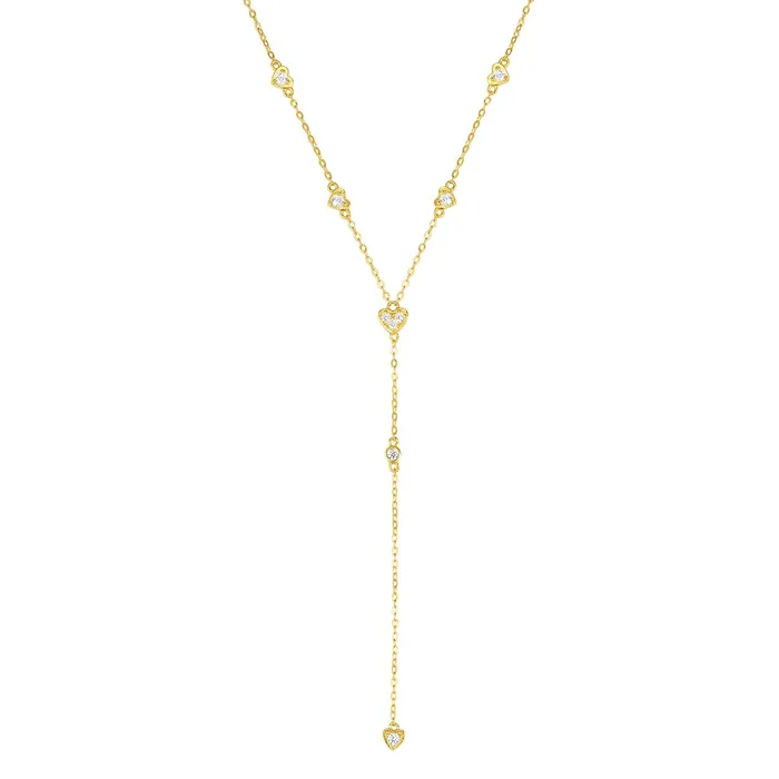 Cherish Y Chain Necklace Sterling Silver Gold Hey Happiness Necklaces