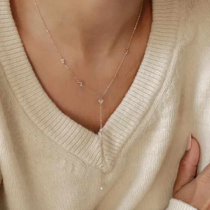 Cherish Y Chain Necklace Sterling Silver Gold Hey Happiness Necklaces Cherish Y Chain Necklace Sterling Silver Gold Hey Happiness Necklaces