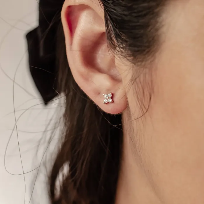 Daisy Stud Earrings Sterling Silver Gold Hey Happiness Earrings Daisy Stud Earrings Sterling Silver Gold Hey Happiness Earrings