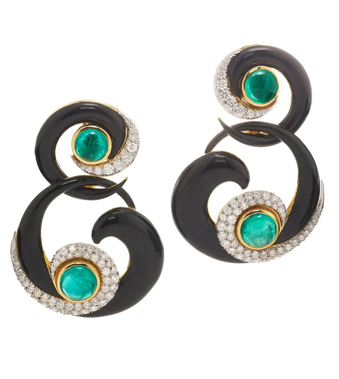 David Webb Earrings Ink Scroll Earrings
