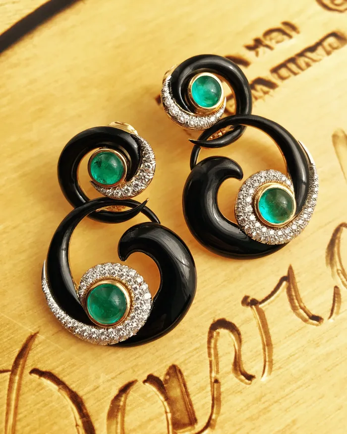 David Webb Earrings Ink Scroll Earrings
