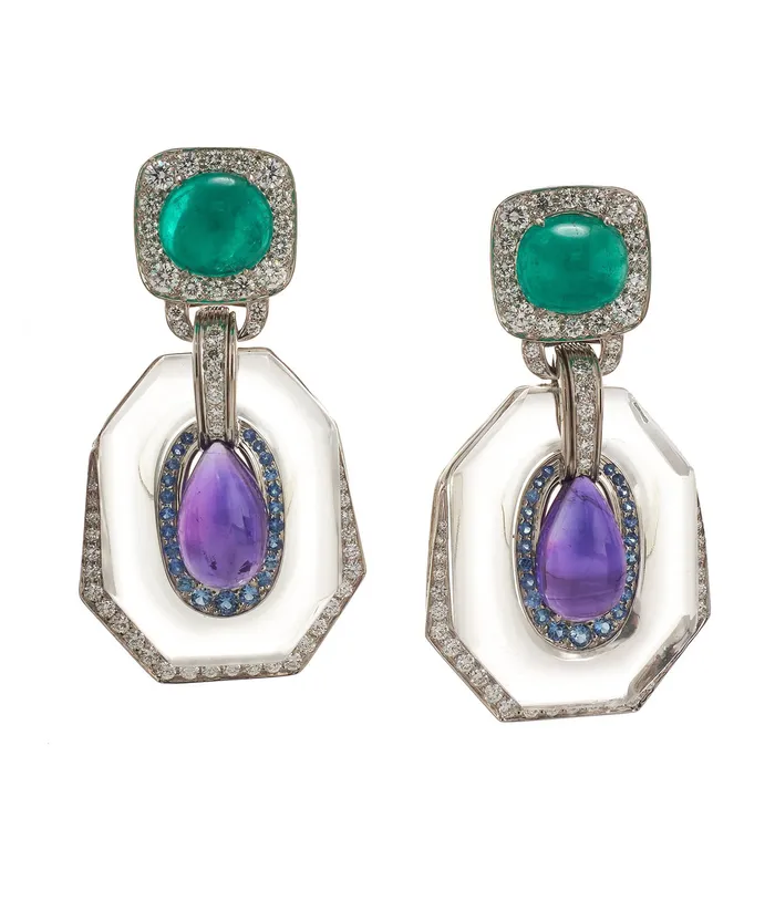 David Webb LLC Midnight Spectrum Earrings Earrings