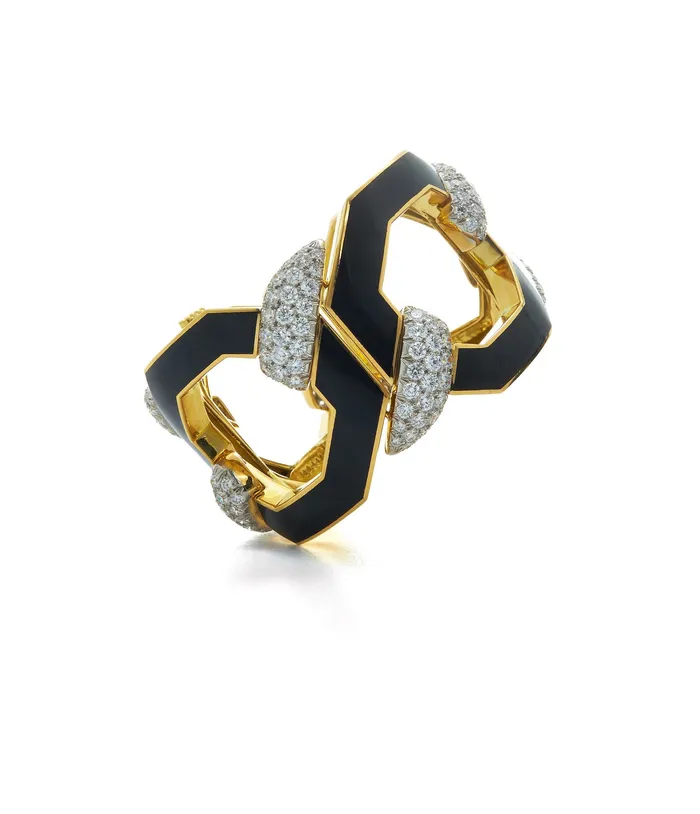 David Webb Workshop Bracelets Juno Bracelet Black Enamel