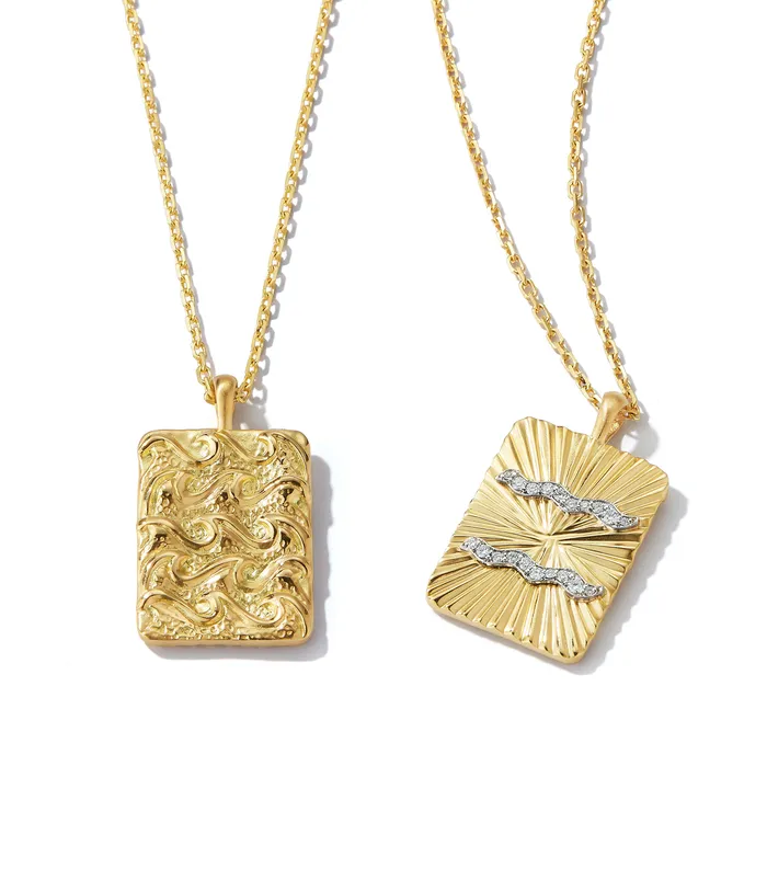 David Webb Workshop Necklaces Aquarius Zodiac Pendant Necklace Diamonds