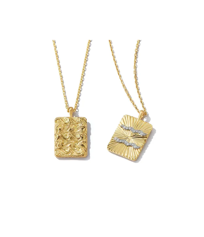 David Webb Workshop Necklaces Aquarius Zodiac Pendant Necklace Diamonds