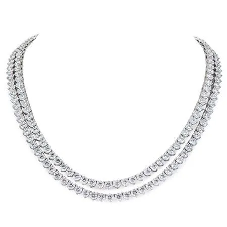 Double Row 52 Ct Natural Earth Mined Diamonds Ladies Necklace 14K White Gold New GB Necklaces Double Row 52 Ct Natural Earth Mined Diamonds Ladies Necklace 14K White Gold New GB Necklaces