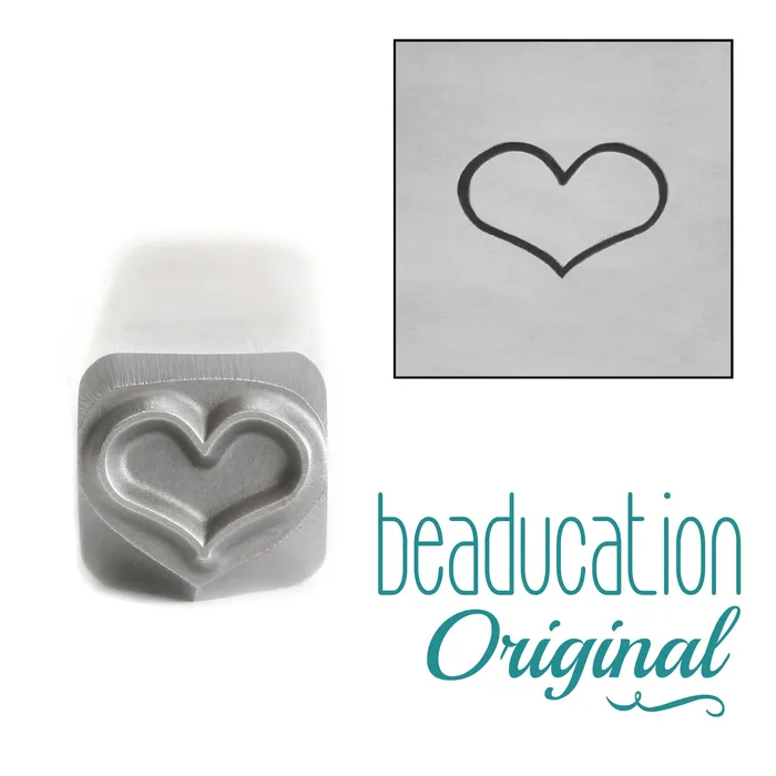 DS 38 Necklaces Fat Heart Metal Design Stamp 6mm Beaducation Original