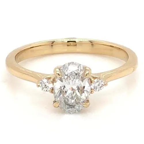 Eagle Claws 3 Stone Engagement Ring Oval Cut Women Yellow Gold 14K Natural Earth Mined Diamond GB Rings Eagle Claws 3 Stone Engagement Ring Oval Cut Women Yellow Gold 14K Natural Earth Mined Diamond GB Rings