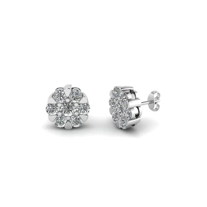Earrings 490 Carats Round Stud Natural Earth Mined Diamond Earring Fine Jewelry 14K White Gold GB Earrings 490 Carats Round Stud Natural Earth Mined Diamond Earring Fine Jewelry 14K White Gold GB