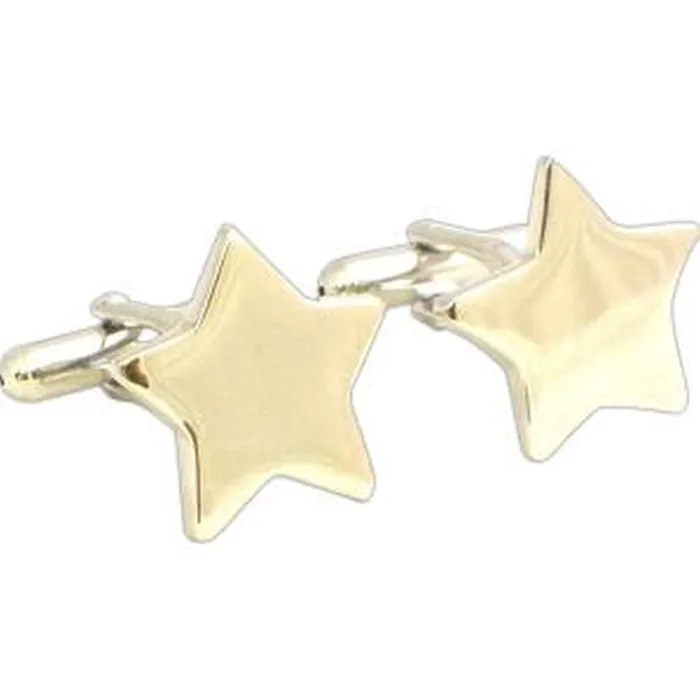 Earrings Bey Berk Bey Berk Rhodium Plated Star Design Cufflinks