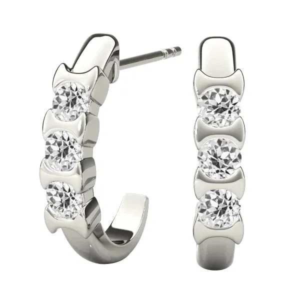 Earrings Elegant J Hoop Earth Mined Diamond Earrings HarryChadEntcom