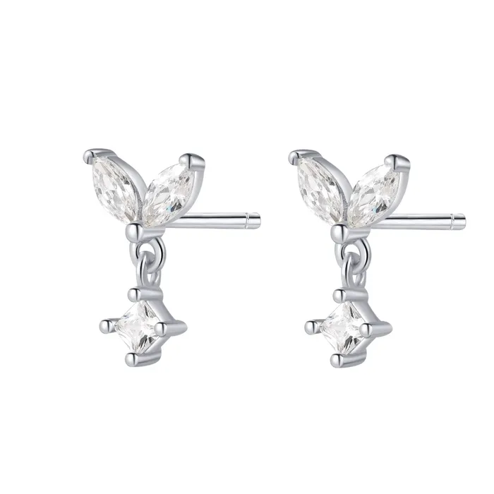 Earrings Flutter Stud Earrings Sterling Silver Hey Happiness