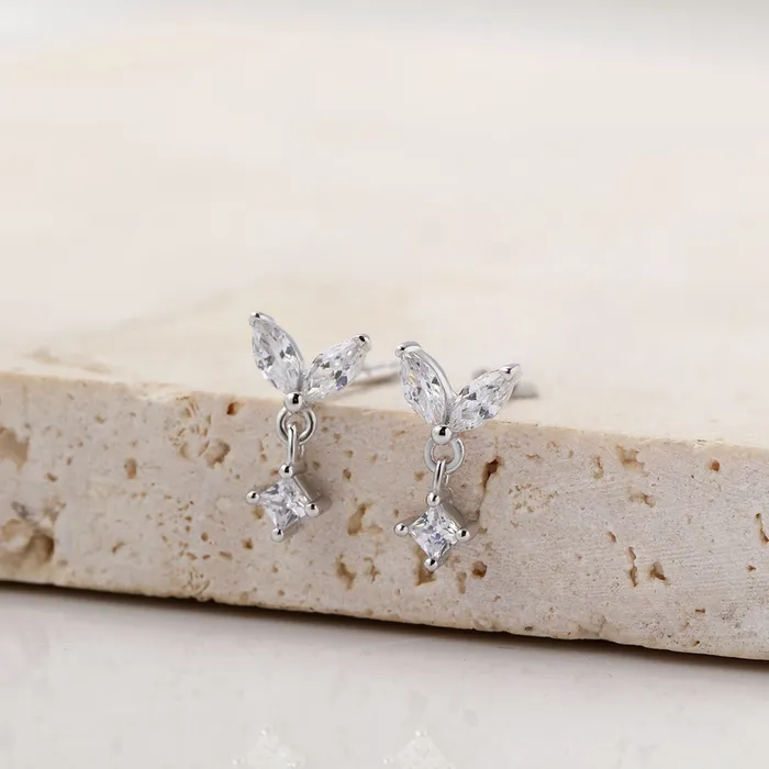 Earrings Flutter Stud Earrings Sterling Silver Hey Happiness Earrings Flutter Stud Earrings Sterling Silver Hey Happiness