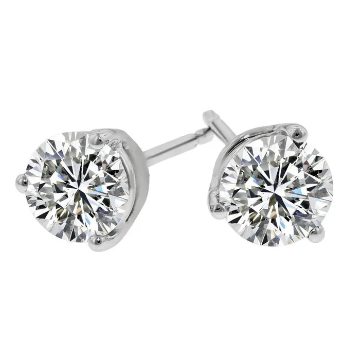 Earrings GB 2 Carats Round Cut Real Natural Earth Mined Diamond Stud Women Earring Gold Jewelry Sparkling Earrings GB 2 Carats Round Cut Real Natural Earth Mined Diamond Stud Women Earring Gold Jewelry Sparkling