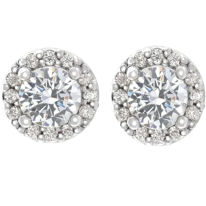 Earrings GB HaloStyled Natural Earth Mined Diamond Stud Earrings 350 Carats White Gold 14K Earrings GB HaloStyled Natural Earth Mined Diamond Stud Earrings 350 Carats White Gold 14K