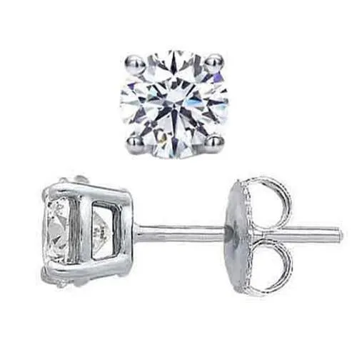 Earrings GB Natural Earth Mined Diamond Ladies Studs Earrings 150 Carats 14K White Gold Earrings GB Natural Earth Mined Diamond Ladies Studs Earrings 150 Carats 14K White Gold