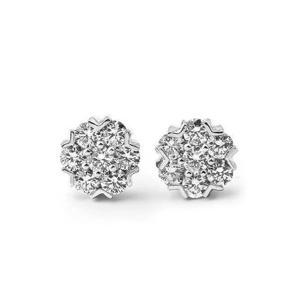 Earrings GB Round Brilliant Cut 560 Ct Natural Earth Mined Diamonds Ladies Stud Earring Gold White