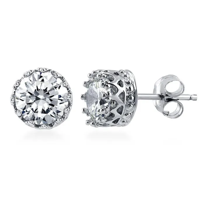 Earrings GB Sparkling Round Cut Natural Earth Mined Diamond Studs Earring 2 Carats White Gold 14K Earrings GB Sparkling Round Cut Natural Earth Mined Diamond Studs Earring 2 Carats White Gold 14K