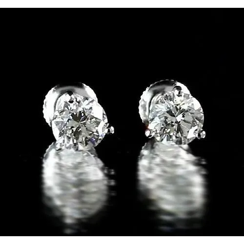 Earrings GB Stud Earring Martini Set Round Natural Earth Mined Diamond White Gold 14K Earrings GB Stud Earring Martini Set Round Natural Earth Mined Diamond White Gold 14K