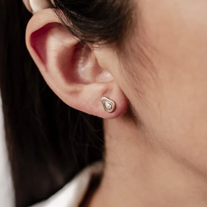 Earrings Hey Happiness Avocado Stud Earring Sterling Silver Earrings Hey Happiness Avocado Stud Earring Sterling Silver