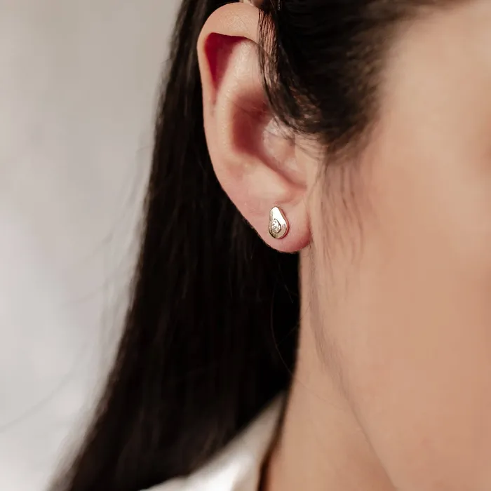 Earrings Hey Happiness Avocado Stud Earring Sterling Silver Earrings Hey Happiness Avocado Stud Earring Sterling Silver