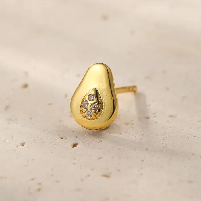 Earrings Hey Happiness Avocado Stud Earring Sterling Silver Earrings Hey Happiness Avocado Stud Earring Sterling Silver