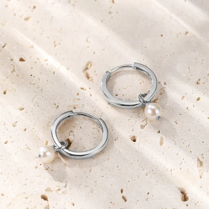 Earrings Hey Happiness New Beginnings Pearl Hoop Earrings 14K Gold Earrings Hey Happiness New Beginnings Pearl Hoop Earrings 14K Gold
