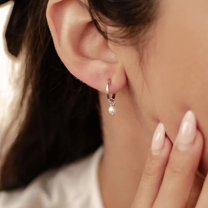 Earrings Hey Happiness New Beginnings Pearl Hoop Earrings 14K Gold Earrings Hey Happiness New Beginnings Pearl Hoop Earrings 14K Gold