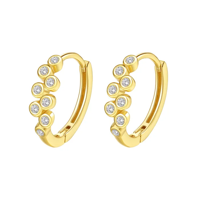Earrings Hey Happiness Sprinkle Huggie Hoop Earrings Sterling Silver Gold