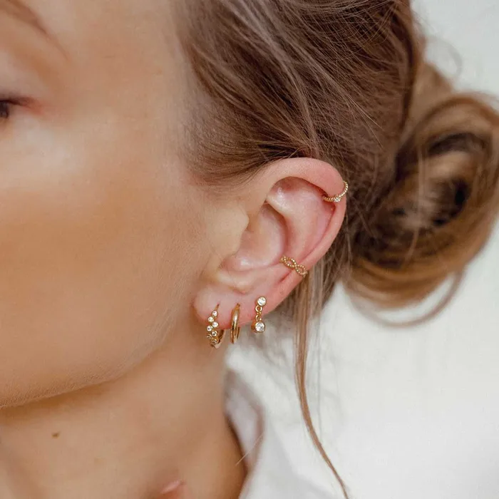 Earrings Hey Happiness Sprinkle Huggie Hoop Earrings Sterling Silver Gold Earrings Hey Happiness Sprinkle Huggie Hoop Earrings Sterling Silver Gold