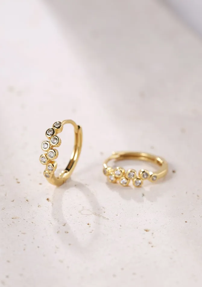 Earrings Hey Happiness Sprinkle Huggie Hoop Earrings Sterling Silver Gold Earrings Hey Happiness Sprinkle Huggie Hoop Earrings Sterling Silver Gold