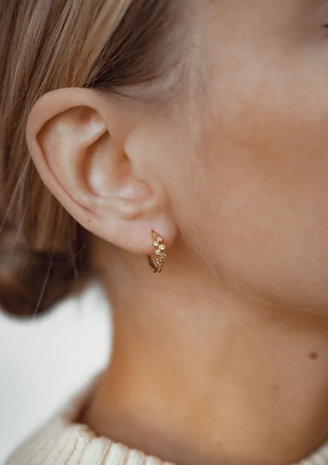 Earrings Hey Happiness Sprinkle Huggie Hoop Earrings Sterling Silver Gold Earrings Hey Happiness Sprinkle Huggie Hoop Earrings Sterling Silver Gold