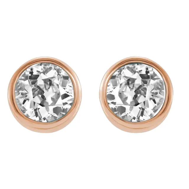 Earrings Rose Gold Natural Earth Mined Diamond Stud Earrings Round Old Cut 5 Carats Bezel Set HarryChadEntcom Earrings Rose Gold Natural Earth Mined Diamond Stud Earrings Round Old Cut 5 Carats Bezel Set HarryChadEntcom