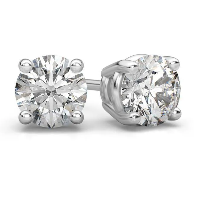 Earrings Round Cut Sparkling 380 Ct Natural Earth Mined Diamonds Stud Earring White Gold 14K GB Earrings Round Cut Sparkling 380 Ct Natural Earth Mined Diamonds Stud Earring White Gold 14K GB