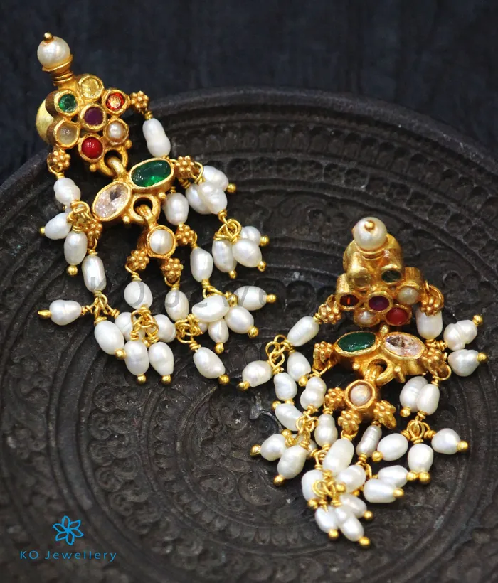 Earrings The Prati Silver Navratna Earrings Silversmith