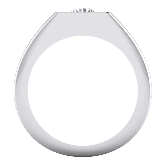 GB 1 Carat F VS1 Genuine Natural Earth Mined Diamond Mens Solitaire Ring 14K White Gold Rings